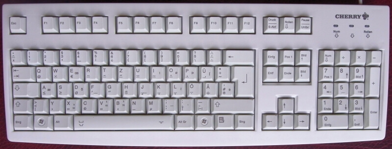 What is the standard layout of a keyboard?