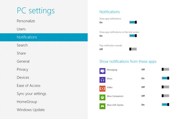 Windows 8's notifications look good and serve a purpose, but you may want to be selective about the programs that can interrupt your workflow.