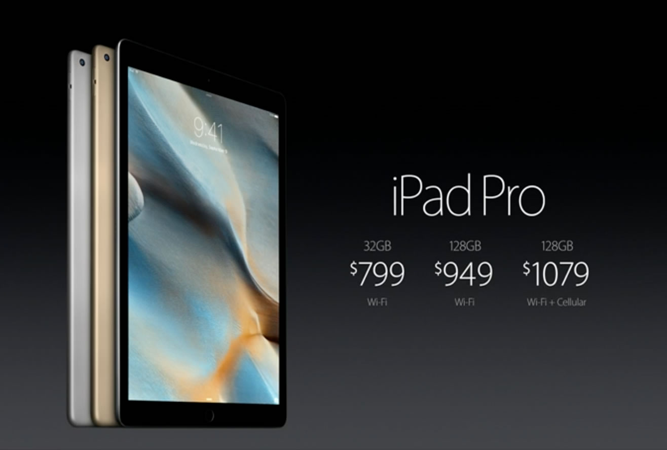 Apple iPad Pro is official 12.9" display, goes after Surface with