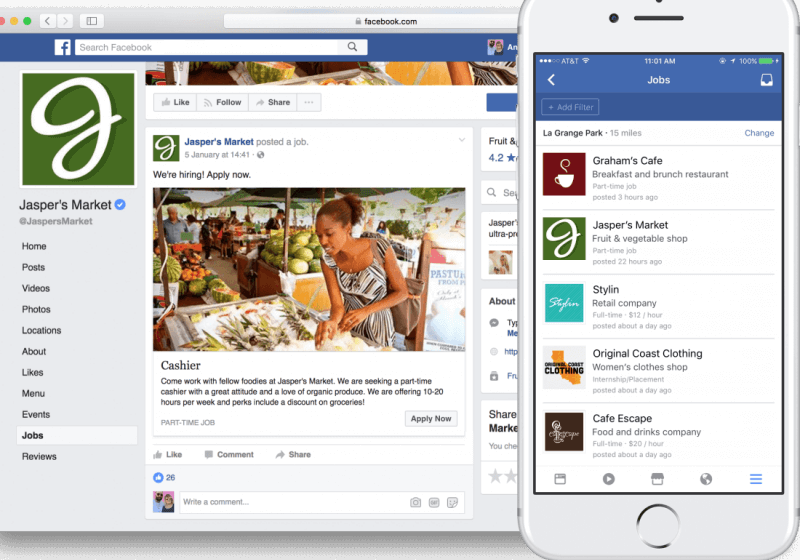 You can now advertise and apply for jobs on Facebook
