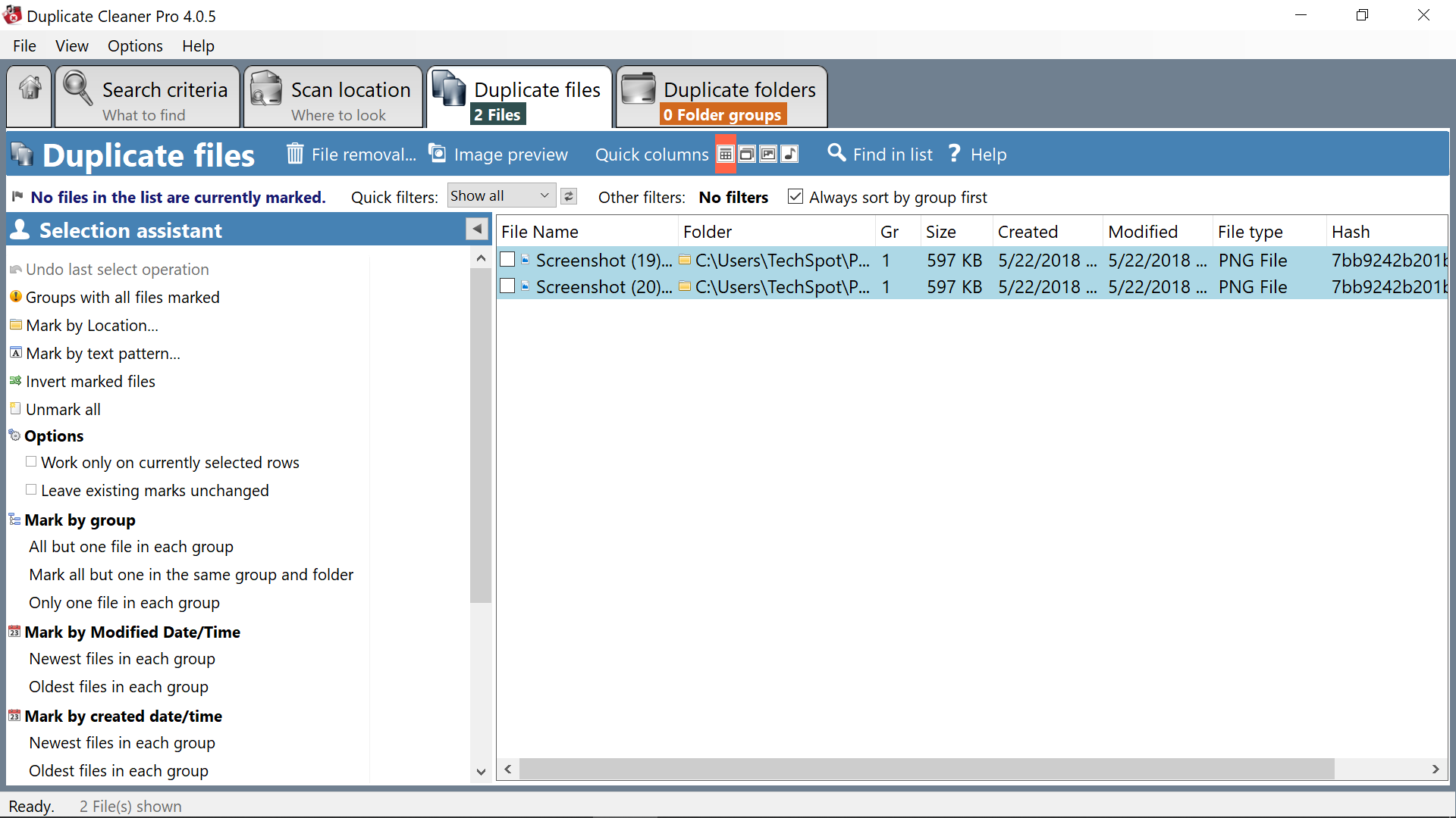 whats the easiest way to safely delete duplicate files on treesize professional 6