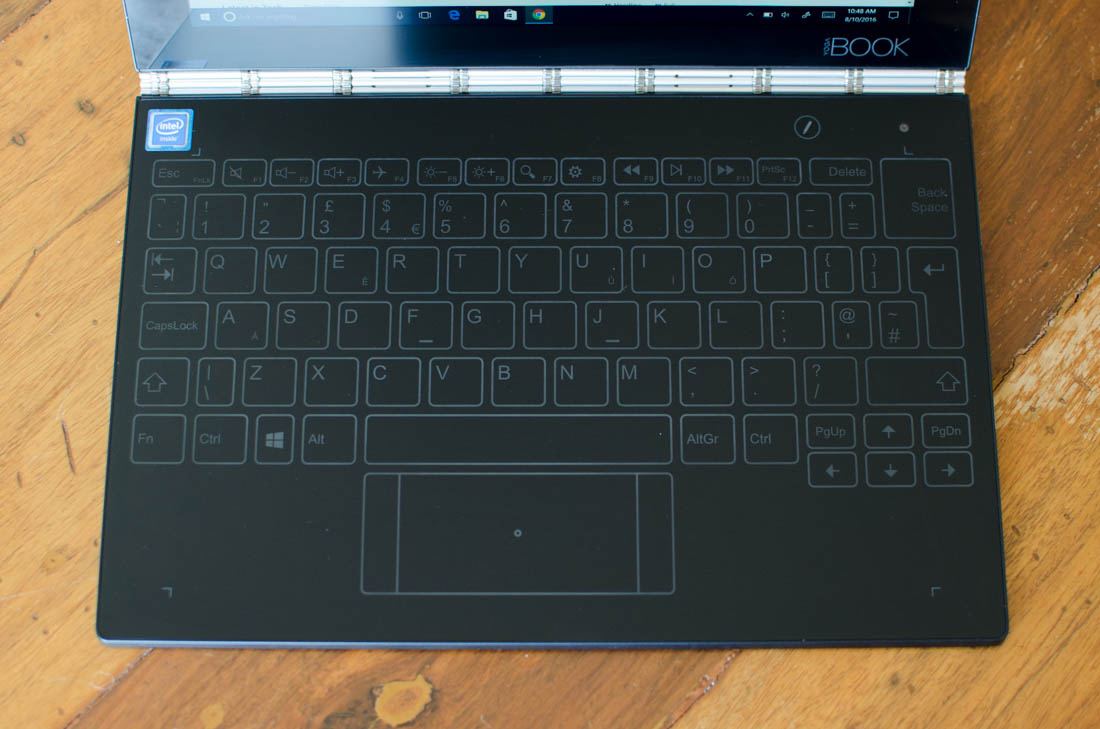 Lenovo Yoga Book Review > Display, Keyboard and Trackpad