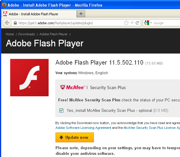 adobe flash player download for firefox