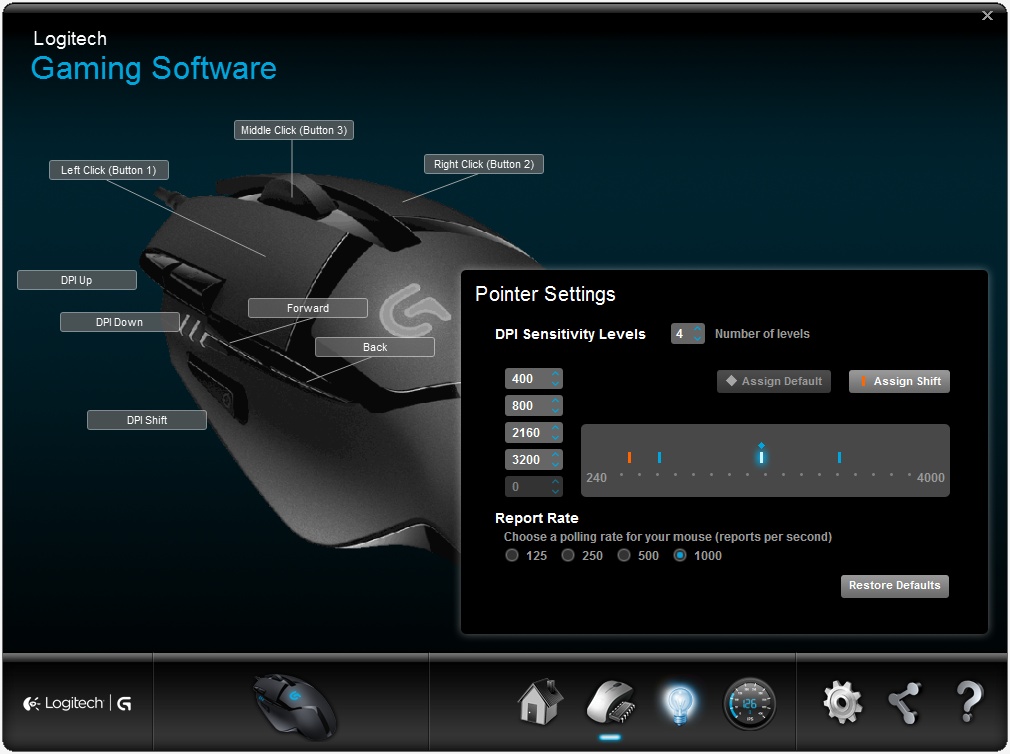 Mos Oppervlakkig waarschijnlijkheid Logitech G402 Hyperion Fury Mouse Review > Software Utility | TechSpot