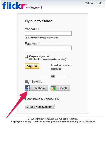 Flickr starts letting users login with Facebook
