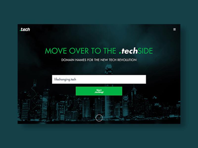 Get a .tech domain for your website for 80% off