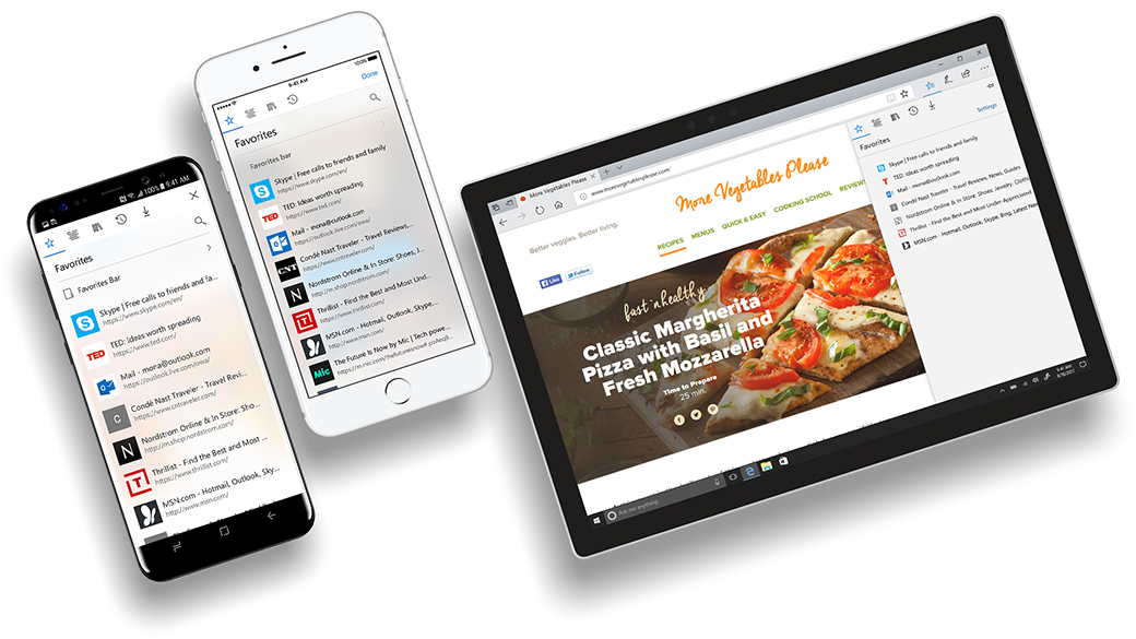 Microsoft Edge brings synchronization to mobile devices