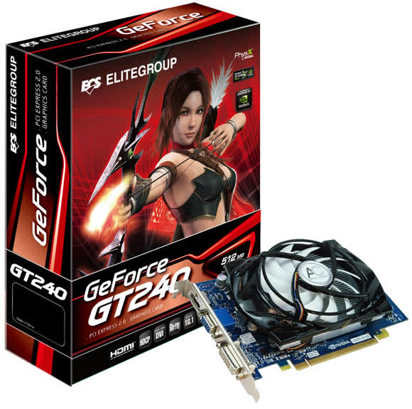 ECS Elitegroup GeForce GT 240 512MB GDDR5 PCIe NGT240-512QI-F