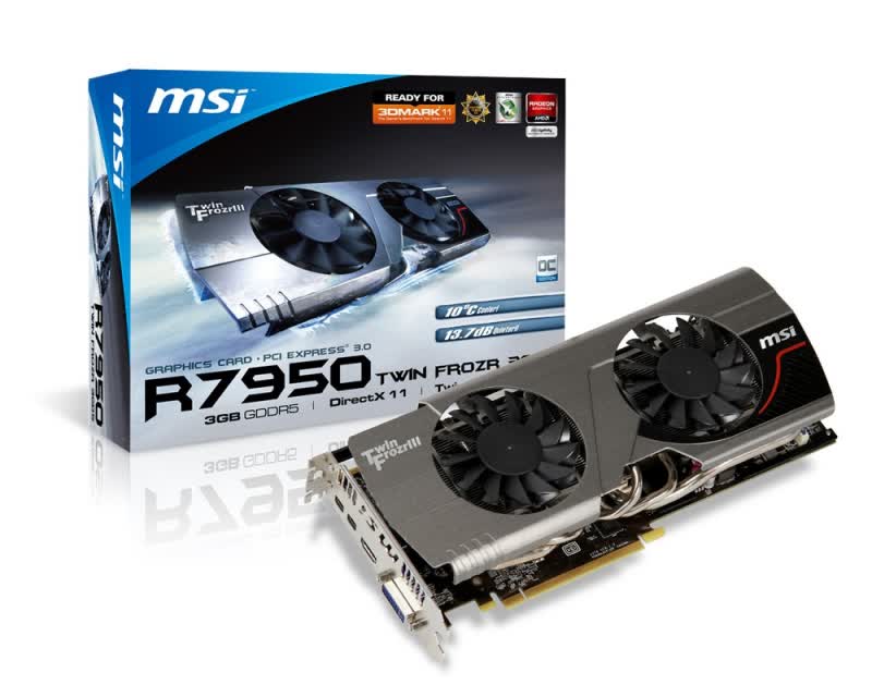 MSI Radeon HD 7950 Twin Frozr 3 OC 3GB GDDR5 PCIe R7950-Twin-Frozr-3GD5/OC