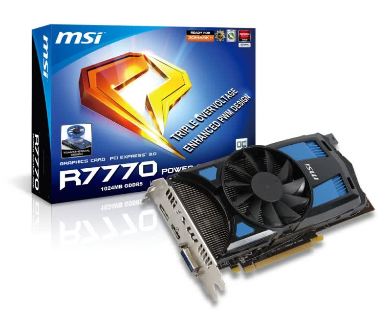 MSI Radeon HD 7770 Power Edition OC 1GB GDDR PCIe R7770-Power-Edition-1GD5/OC