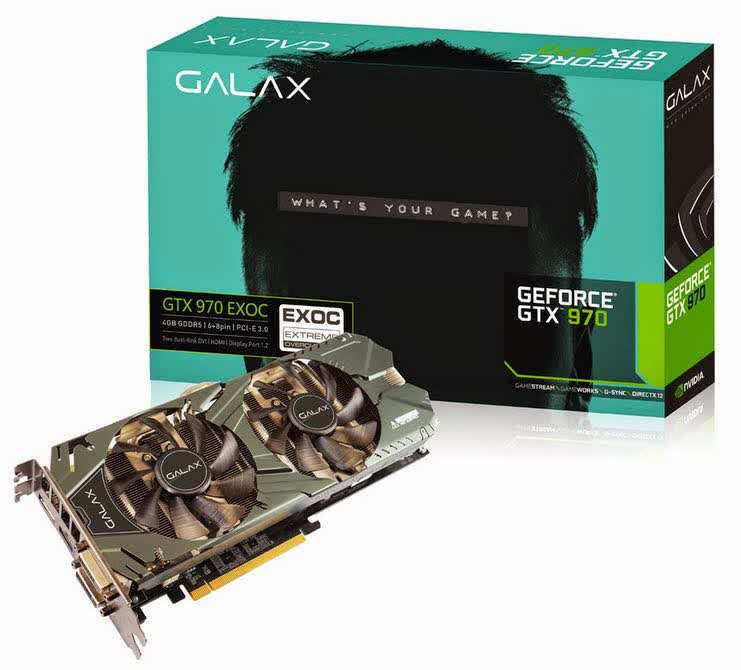 GALAX/KFA2 GeForce GTX 970 EXOC Black Edition 4GB GDDR5 PCIe 97NQH6DNB4TX