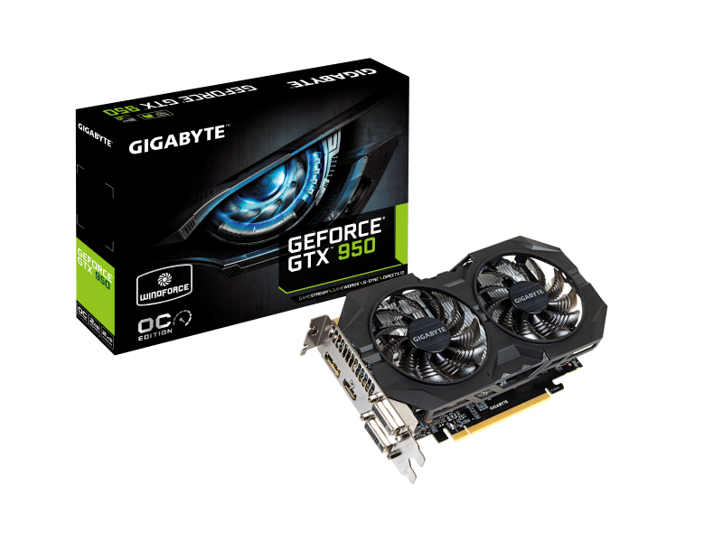 Gigabyte GeForce GTX 950 WindForce OC 2GB GDDR5 PCIe GV-N95WF2OC-2GD