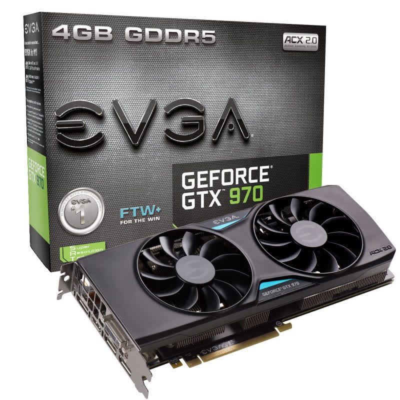 EVGA GeForce GTX 970 FTW Plus ACX 2.0 4GB GDDR5 PCie 04G-P4-3978-KR