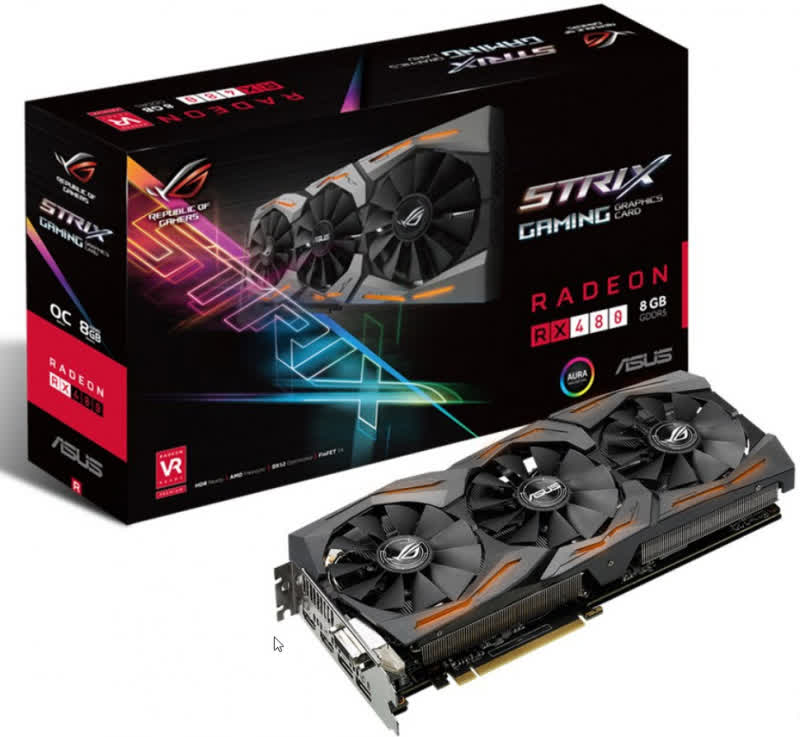 Asus Radeon RX 480 Strix 8GB GDDDR5 PCIe RX480-8G