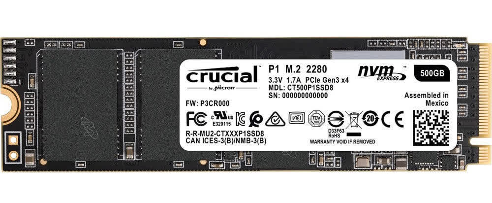 Crucial M.2 2280 P1 Series NVMe PCIe