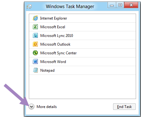 microsoft windows task manager windows 8