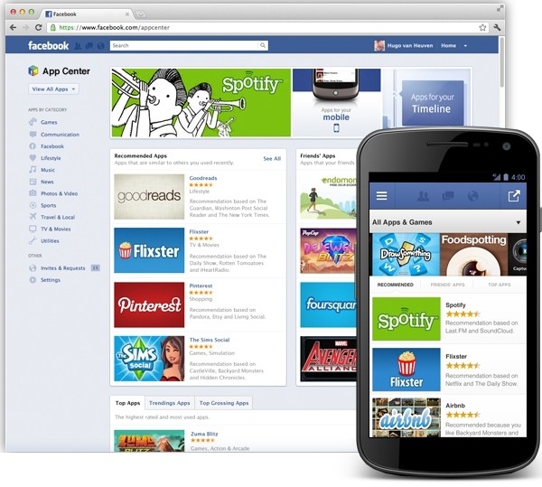 facebook app center facebook app center