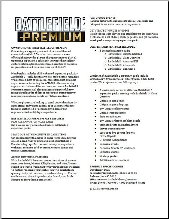 battlefield premium battlefield 3