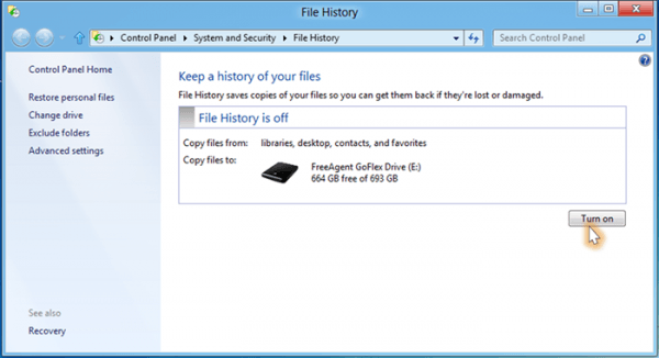 windows file history microsoft windows 8
