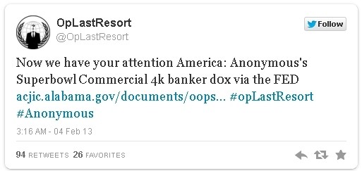 anonymous hacking credentials bank executives
