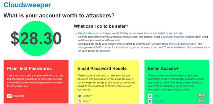 Cloudsweeper asks: 'What is your Gmail account worth to attackers?'