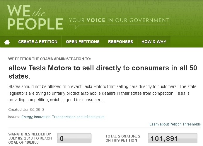 free tesla white house tesla petition