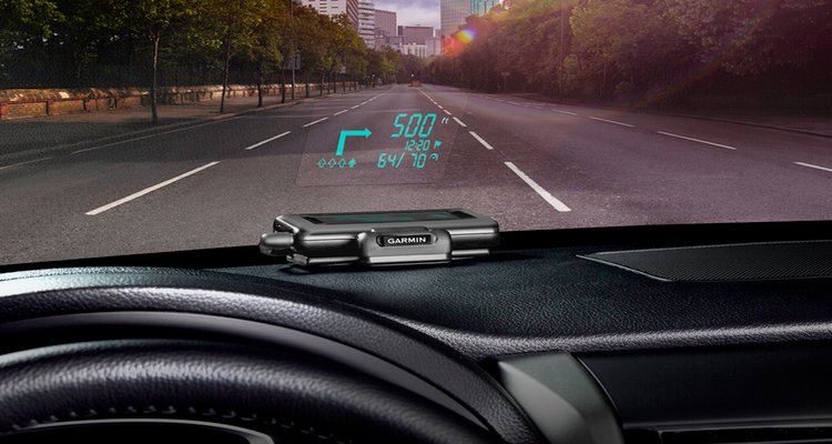 Garmin HUD displays driving directions on your car's windshield