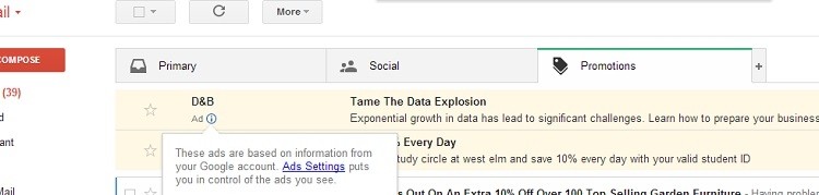 google gmail ads email inbox
