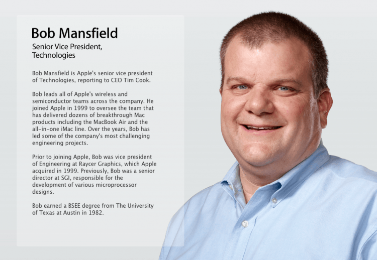 Bob Mansfield no longer on Apple exec team, remains on board for special projects