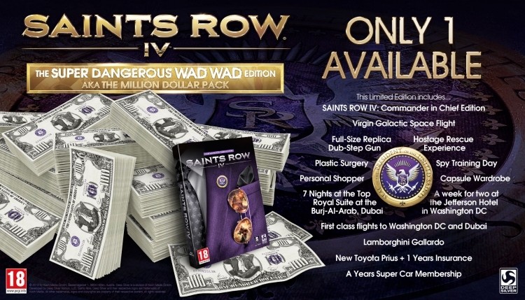 Ridiculously true? Saints Row IV gets $1 million Super Dangerous Wad Wad Edition