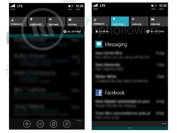 windows phone notification center 