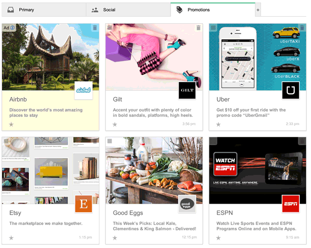 gmail pinterest- google e-mail promotions
