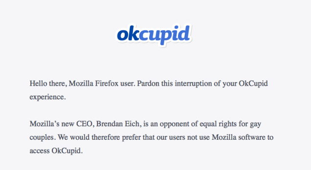 okcupid firefox mozilla ceo anti-lgbt brendan eich