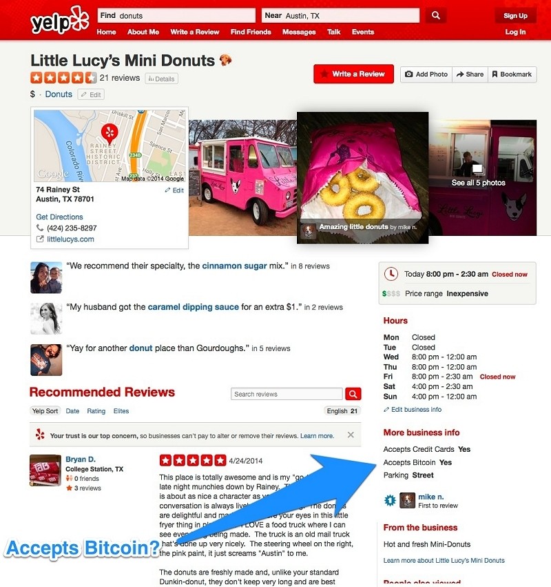 yelp businesses accept bitcoin bitcoin
