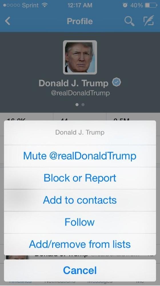 twitter mobile mute