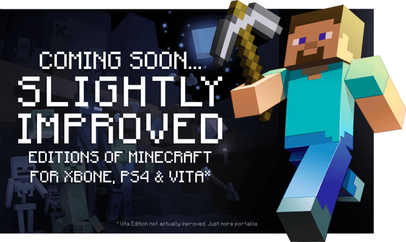 Mojang announces August release for Minecraft Xbox One, PS4 and Vita editions