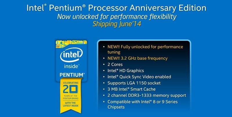 Intel launches Devil's Canyon, Pentium Anniversary enthusiast CPUs