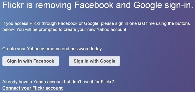 Flickr to ditch third-party login support later this month