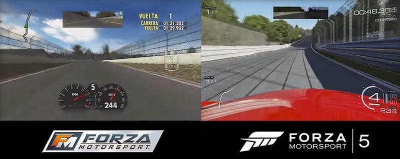 All five versions of Forza Motorsport are compared in this awesome mashup