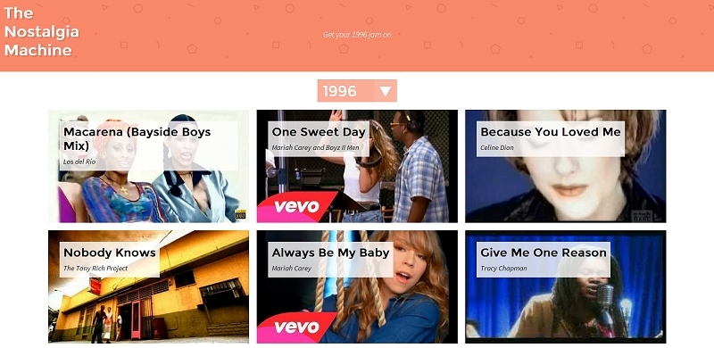 The Nostalgia Machine delivers the hit songs from any year you select
