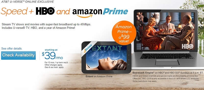 AT&T now bundling basic cable, broadband service, HBO Go and Amazon Prime for $39 per month