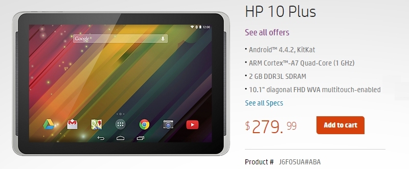 HP quietly launches Android-powered 10 Plus tablet, priced at $279.99