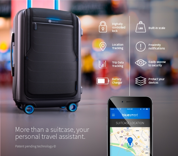 bluesmart luggage crowdfund connected luggage