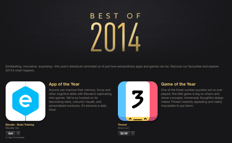 Apple reveals its Best of 2014 app, game and media lists