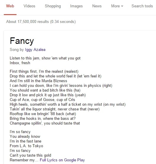Google Adds Song Lyrics To Search Results As A Way To Promote Google Play |  Techspot
