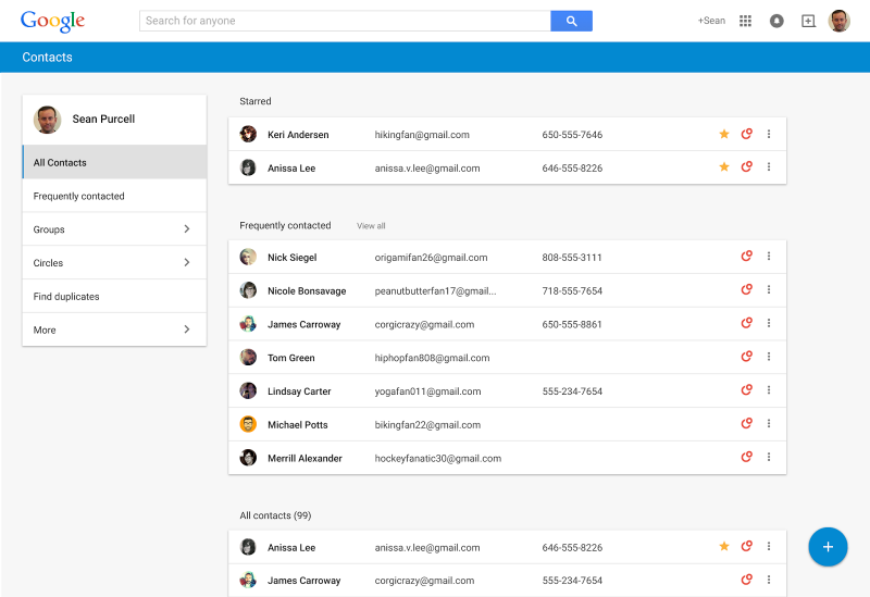 Google completely revamps its aging web contacts manager