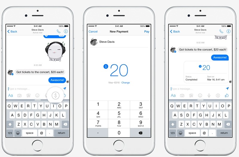 Facebook adds peer-to-peer mobile payments to Messenger app