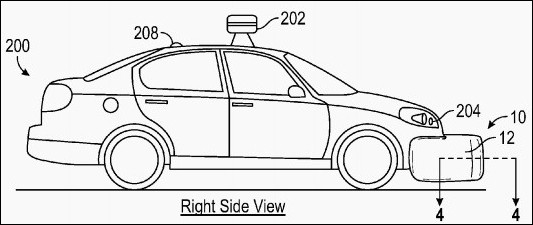 google patent patent application autonomous car driverless car self-driving car airbags