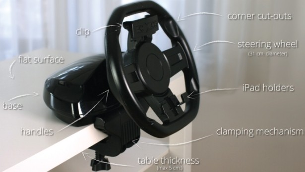 kolos ipad ipad kickstarter mobile gaming racing game game controller kolos ipad racing wheel driving game