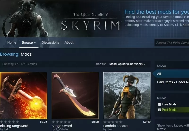 Valve kills Steam's paid mods feature after receiving strong criticism
